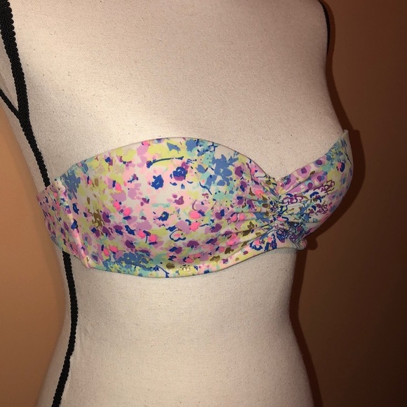 Victorias secret strapless colorful floral bikini top - Picture 2 of 3